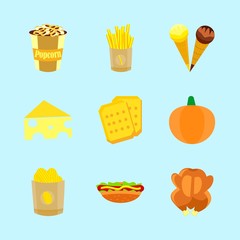 icons about Food with choco, popcorn, bite, sweet and salt