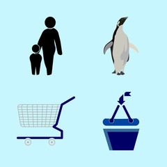 icons about Human with shopping accepted, love, trolley, store and young