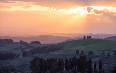 Golden Sun in the Tuscany