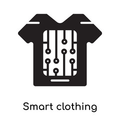 Smart clothing icon isolated on white background , black filled vector sign and symbols