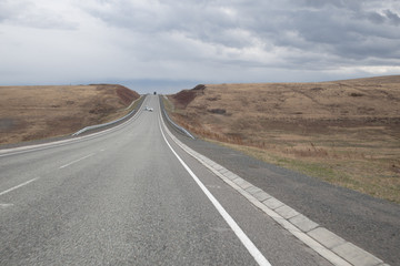 asphalt road in Khakassia, South Siberia