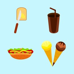 icons about Food with restaurant, ice, breakfast, knife and hotdog