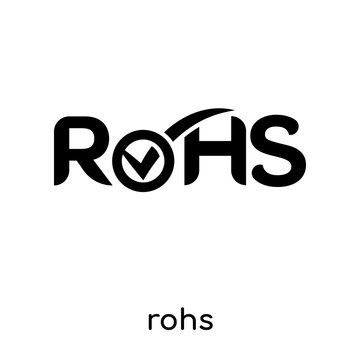 rohs symbol isolated on white background , black vector sign and symbols
