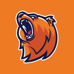 grizzly bear esport gaming mascot logo template © Oka