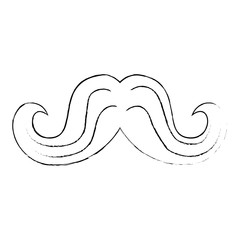 mustache hipster style accessory vector illustration design