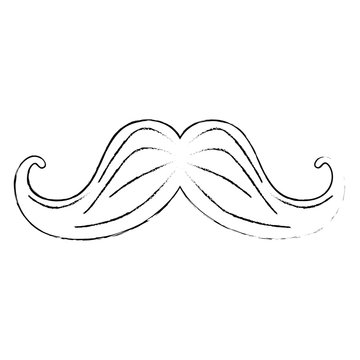 mustache hipster style accessory vector illustration design