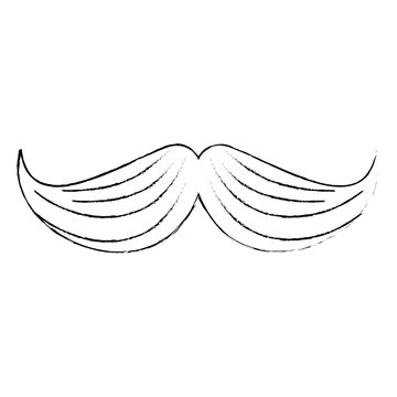 mustache hipster style accessory vector illustration design