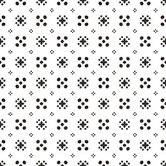 Black and white seamless pattern with polka dots, spots, points and circles. For printing on fabric, paper, textiles, scrapbooking