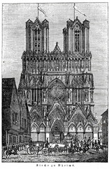 Cathedral of Our Lady of Reims, France (from Das Heller-Magazin, August 30, 1834)