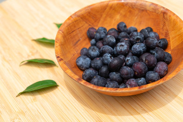 Blueberries in the bowl