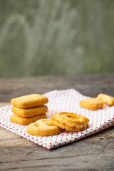 Butter cookies on the Wooden Background