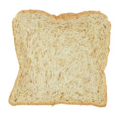Slice of A Whole Wheat Bread on White Background