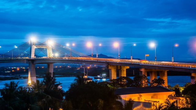 From sunset to night,the cityscape in Cebu, Philippines