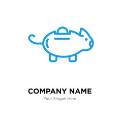 Piggy bank company logo design template, colorful vector icon for your business, brand sign and symbol