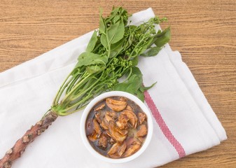 Thai Food of Boiled Neem with Sweet Sauce