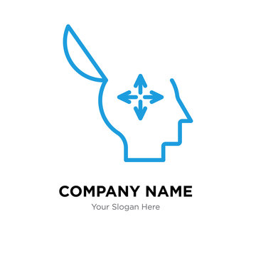 Open mind company logo design template, colorful vector icon for your business, brand sign and symbol