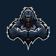 gorilla esport gaming mascot logo template