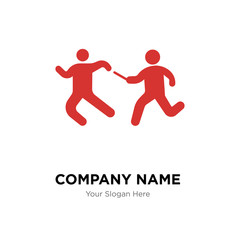 Relay runners company logo design template, colorful vector icon for your business, brand sign and symbol