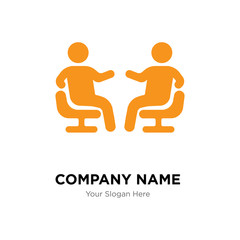 Friends talking company logo design template, colorful vector icon for your business, brand sign and symbol