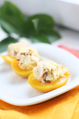 Peaches with cheese