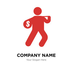 Thief company logo design template, colorful vector icon for your business, brand sign and symbol