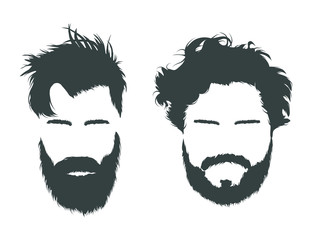 Hair and beards, vector