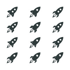 Rocket icon set.