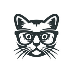 Cat with glasses. geek