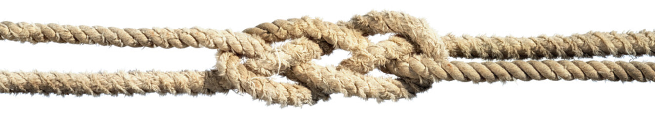knot in a rope isolated on white background