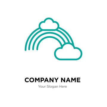 Rainbow company logo design template, colorful vector icon for your business, brand sign and symbol