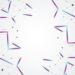 Abstract polygonal technology background with connected dots and lines
