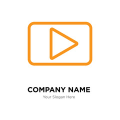 Play button company logo design template, colorful vector icon for your business, brand sign and symbol