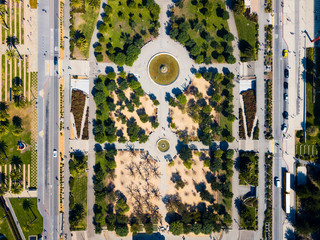 Aerial view of a park with pathways in San Francisco