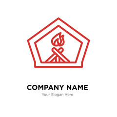 Fireplace company logo design template, colorful vector icon for your business, brand sign and symbol