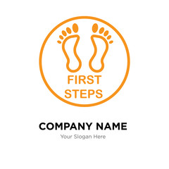 first steps company logo design template, colorful vector icon for your business, brand sign and symbol