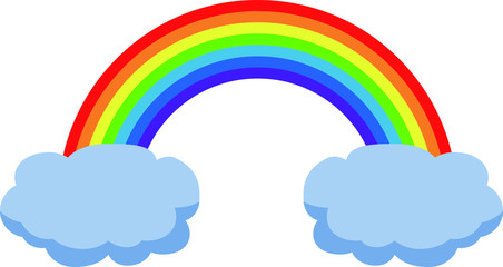 Rainy clouds and rainbow