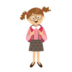 children's characters of people. school pupils, vector