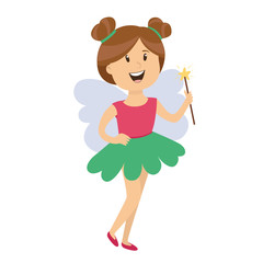 children's character. a magical princess with a crown, a castle. vector