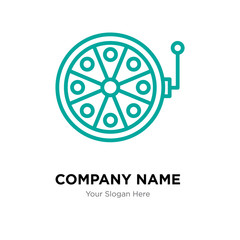 Fishing reel company logo design template, colorful vector icon for your business, brand sign and symbol