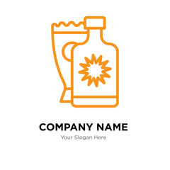 Sun cream company logo design template, colorful vector icon for your business, brand sign and symbol