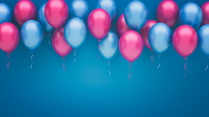 Pink and blue balloons background