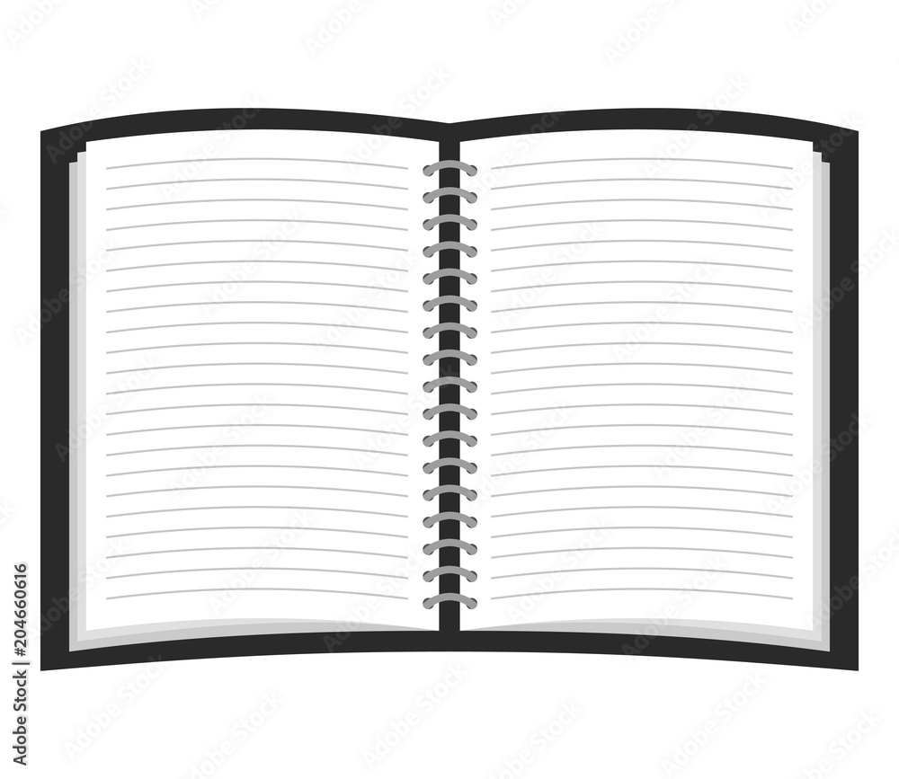 Poster study notebook open isolated icon vector illustration design
