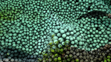 organic turquoise sea background made of spheres