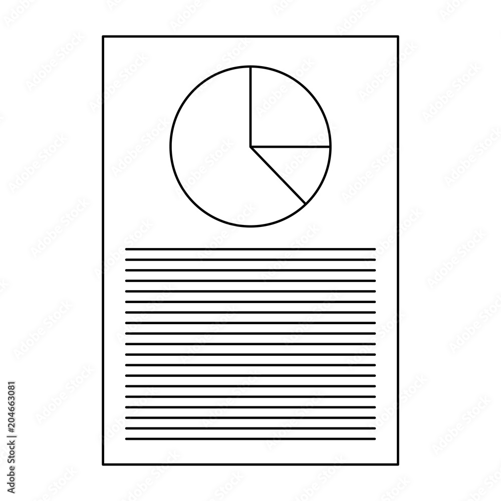 Poster document paper statistic chart information vector illustration thin line