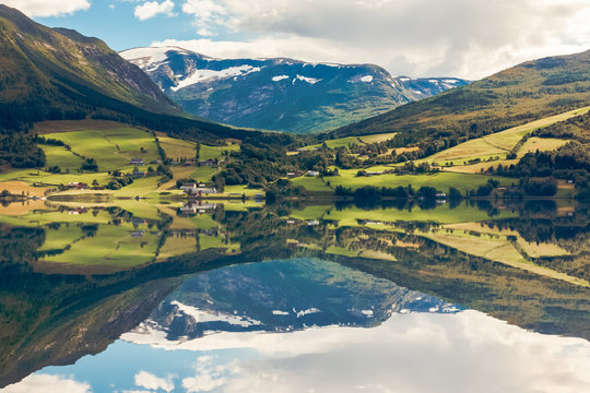 Lake Jolstravatn view in summer, Norway