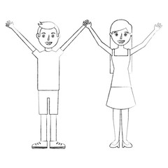 couple celebrating isolated icon vector illustration design