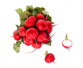 Radish on a white background