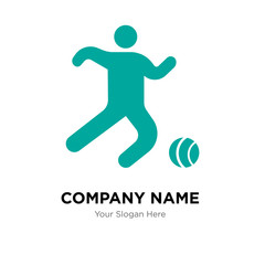 Soccer player company logo design template, colorful vector icon for your business, brand sign and symbol