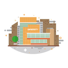 Hospital, fire department, police station, building, flat, vector