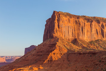 View on formations in Monument Valley, Arizona.